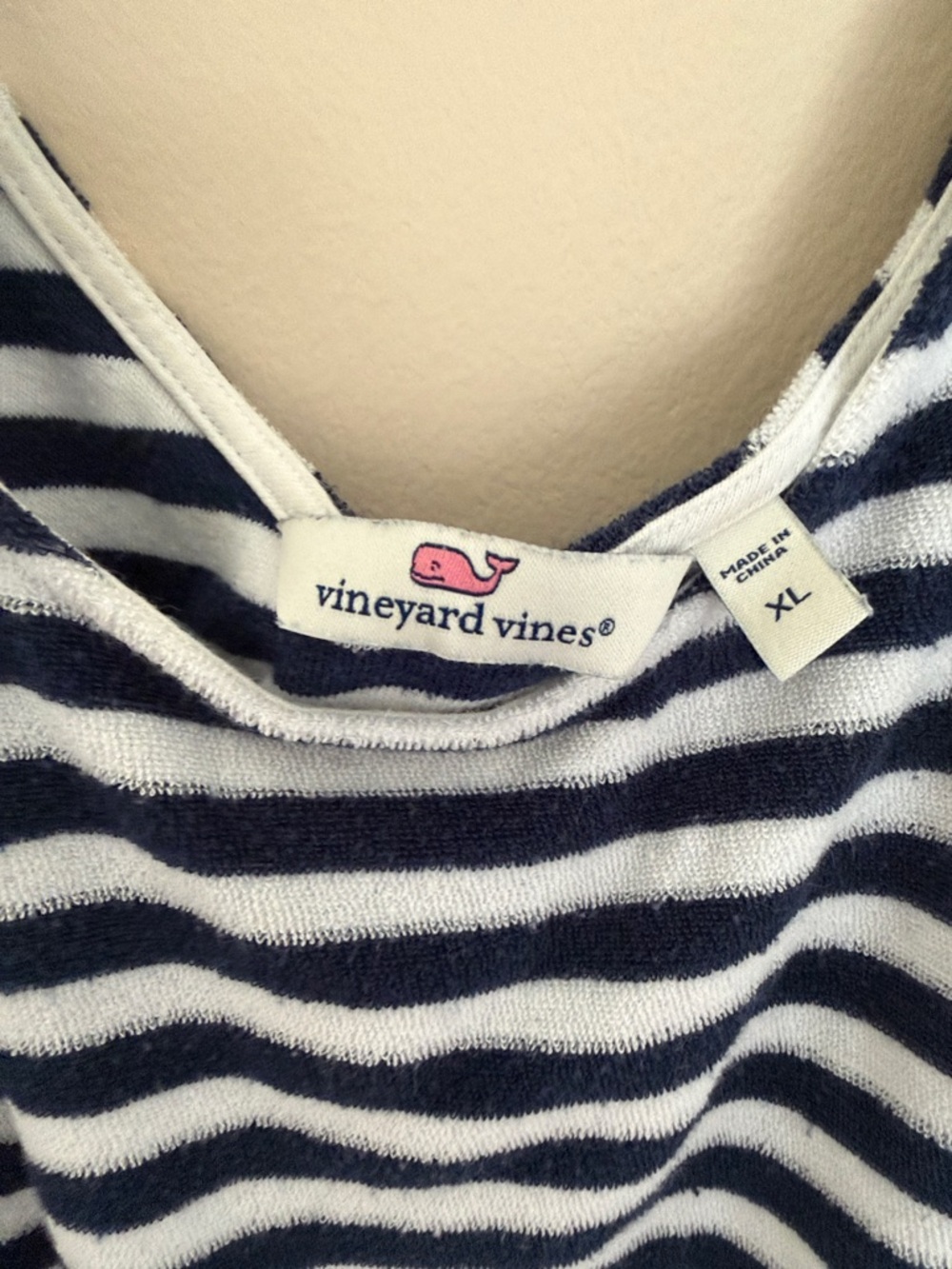 Vineyard Vines Navy and White Striped Kids One-Piece - Picture 2 of 2